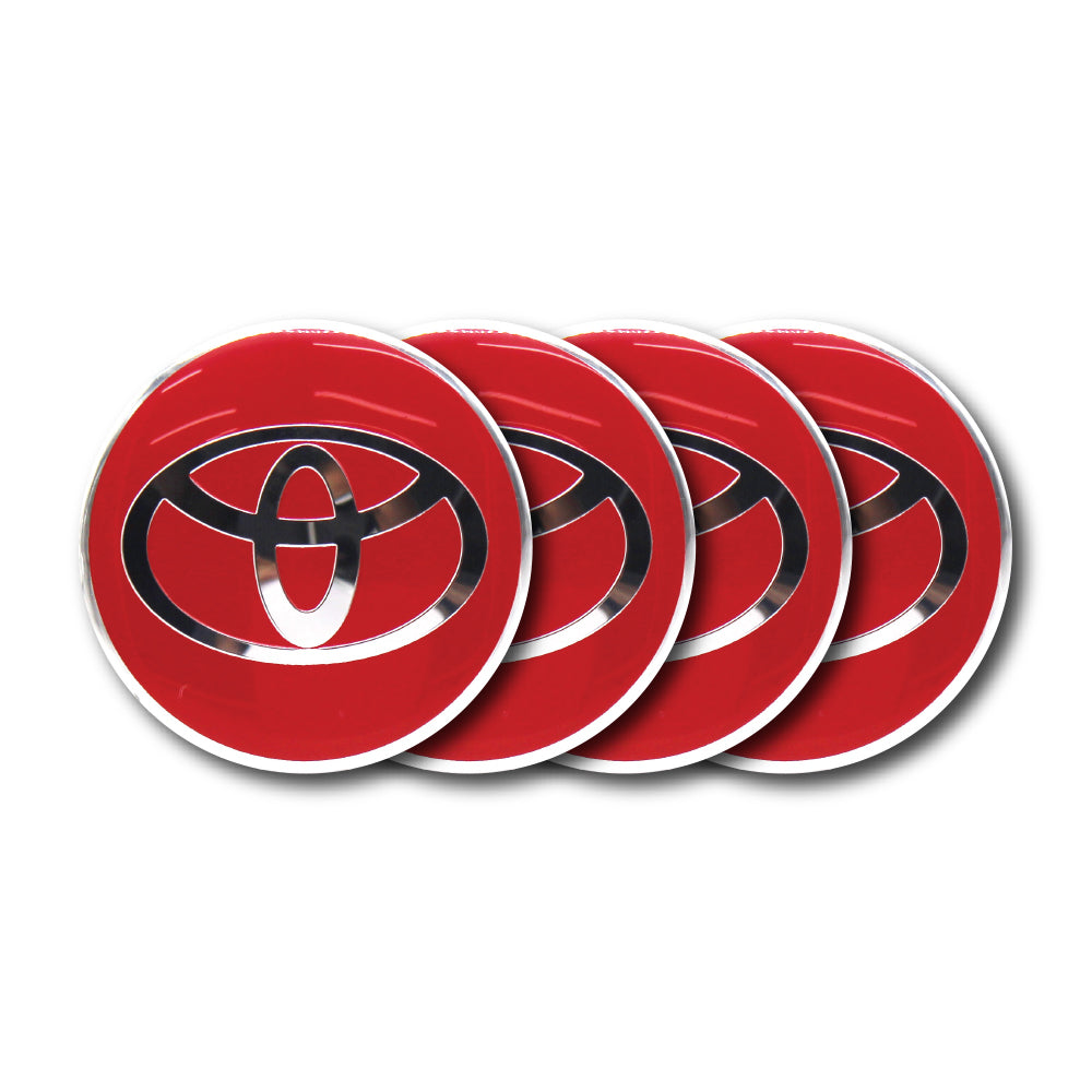 Toyota Red Center Cap Decals 65mm