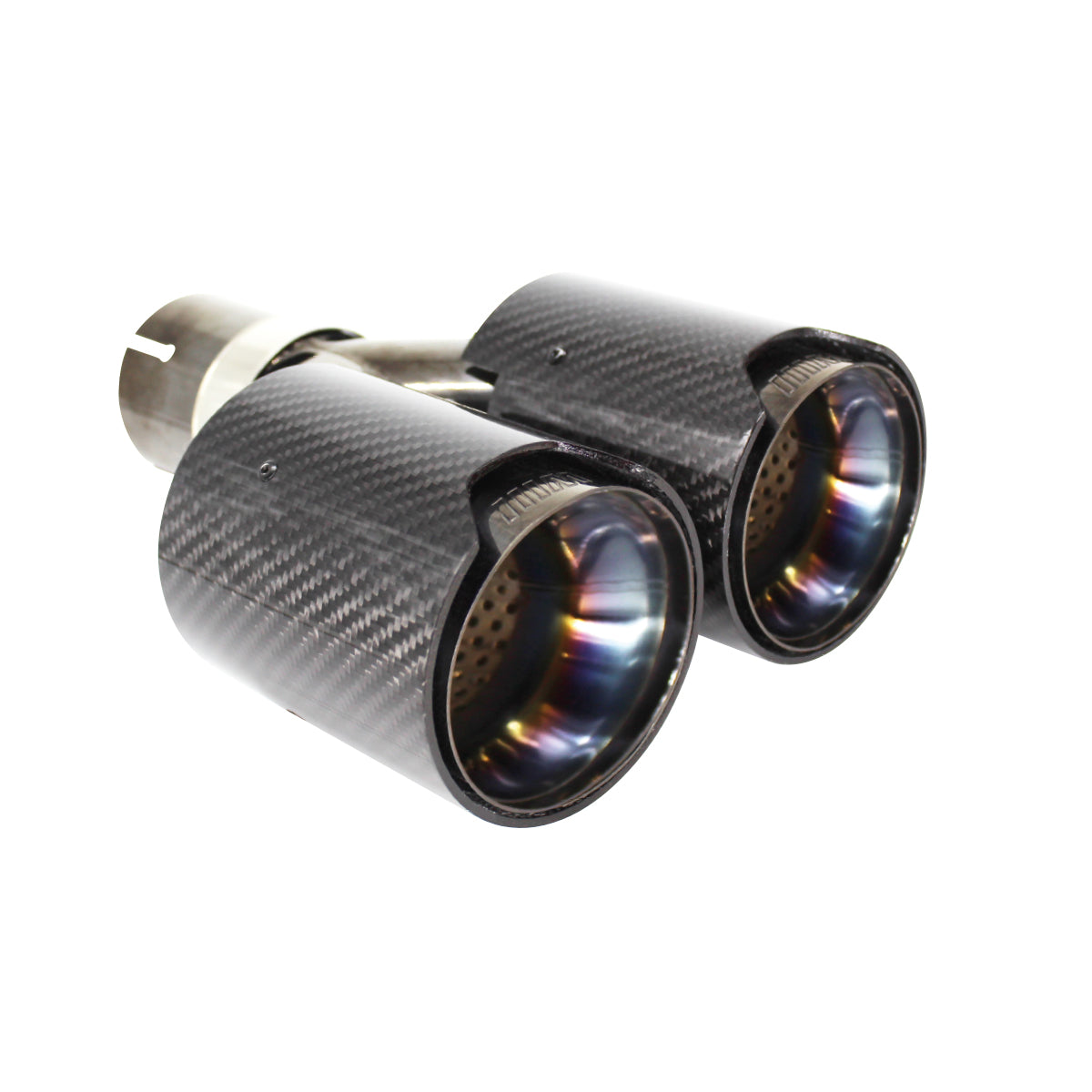 Bmw M4 Style Carbon Gloss Black Double Exhaust Tips 63mm-89mm