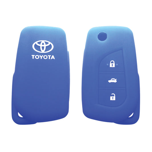 Toyota 2018+ 3 Button Silicone Key Fob Case Blue