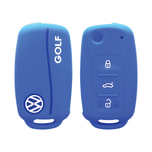 Vw Golf 5, 6 & Polo 6, 7 Silicone Key Fob Case Blue