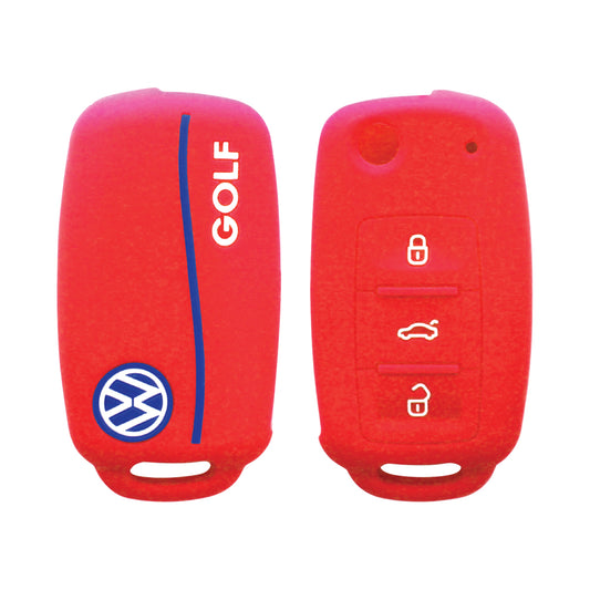 Vw Golf 5, 6 & Polo 6, 7 Silicone Key Fob Case Red