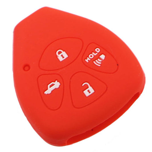 Toyota Corolla 4 Button Silicone Key Fob Case Red