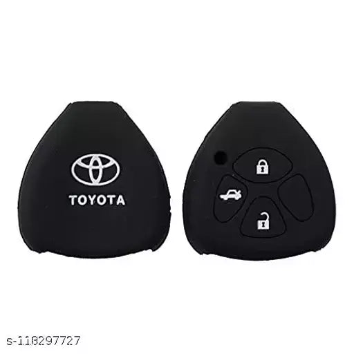 Toyota Corolla 4 Button Silicone Key Fob Case Black