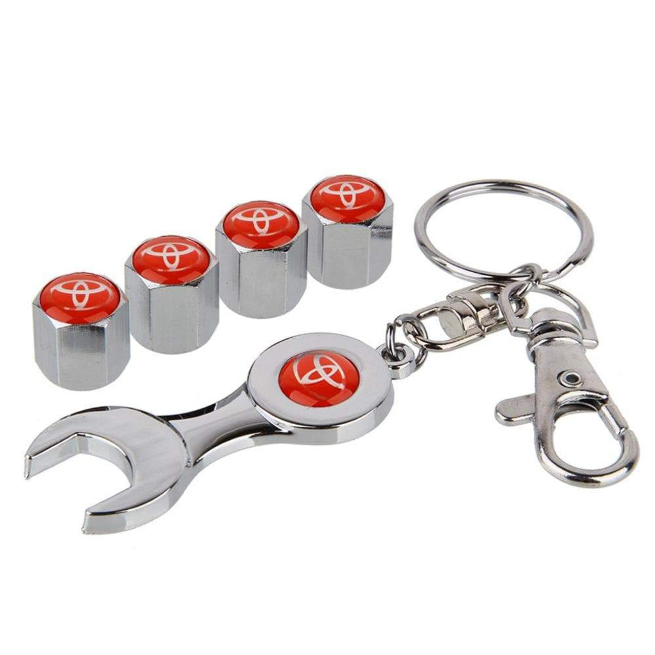 Toyota Red Logo Valve Cap Spanner Set